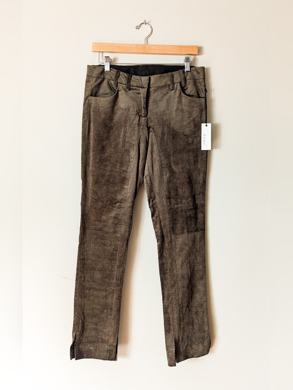 Poleci NWT Olive Velour Pants